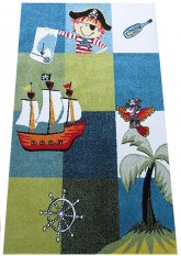 Dětský kusový koberec pirát barvy zeleno modré 4sleep