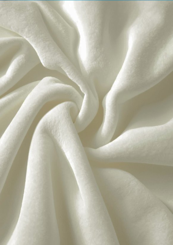 Fleecové,polar prostěradlo s gumičkou 90x200cm - smetanové