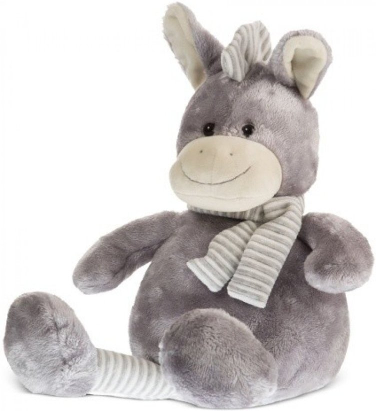 Dětský plyšák Oslík s šedým šálem 29cm