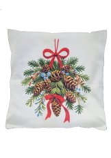 Vánoční povlak na polštář 40x40 na zip velur - Šišky Vánoční povlak na polštář 40x40 na zip velur - Šišky