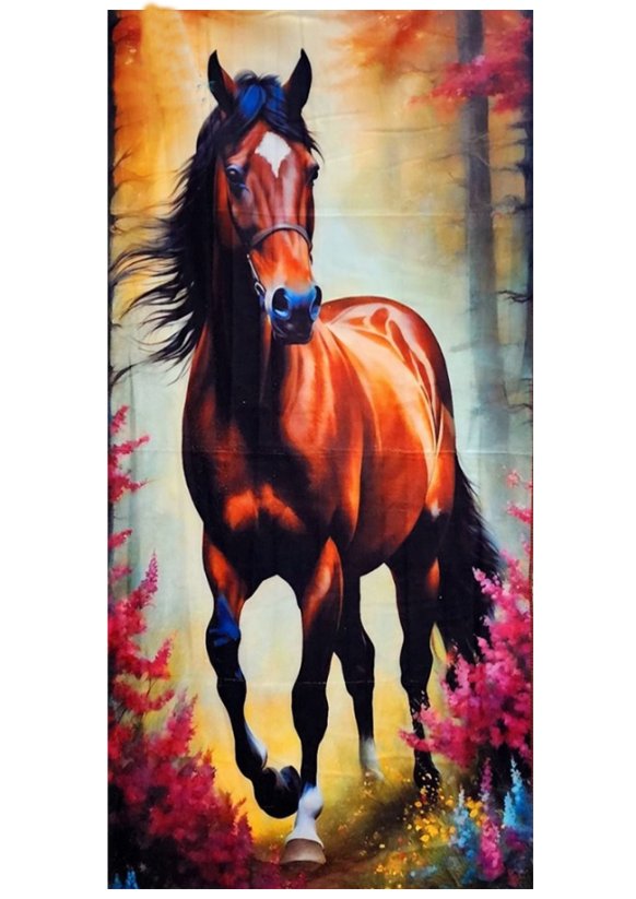 Rychleschnoucí osuška plážová 70x147cm - Kůň
