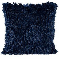 Povlak na polštářek 40x40cm shaggy s nopky barvy tmavě modré na zip