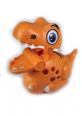 Dinosaurus barvy oranžový z plastu na natažení pro nejmenší