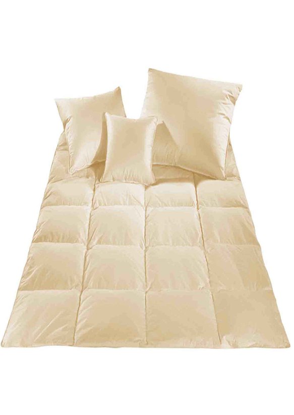 Přikrývka péřová 140x200 1200g prošitá krémová 4sleep