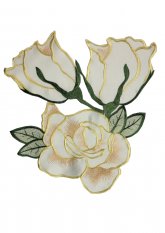 Dekorace na ubrus/prostírání vyšívaná růže žlutá