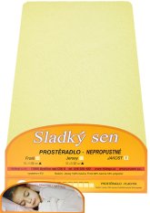 Nepropustné prostěradlo jersey s gumičkou 70x140 banánové