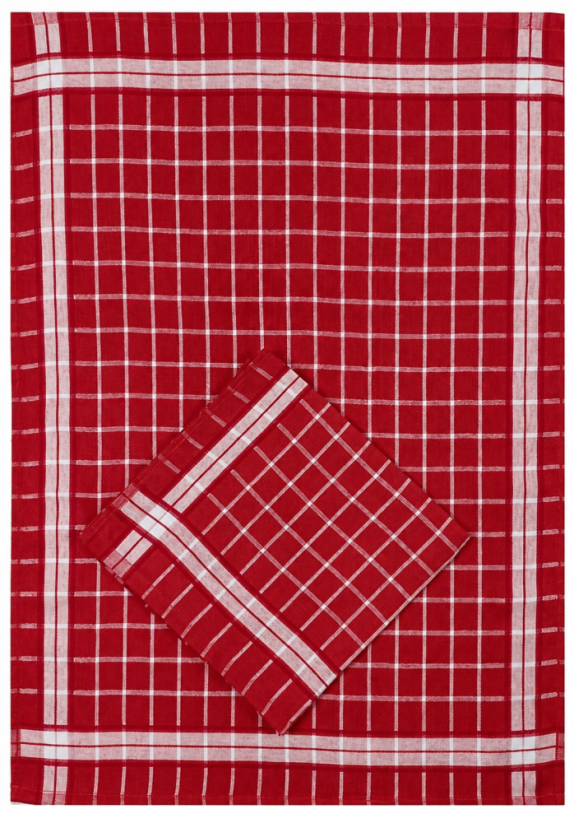 Kuchyňská utěrka z egyptské bavlny 50x70cm - Káro červené