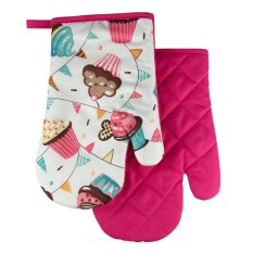 Chňapka kuchyňská /rukavice s magnetem a poutkem - Muffin malinový