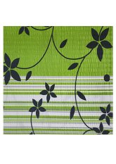 Dekorační krepový povlak na polštářek 40x40 - Listy a květy na zeleném